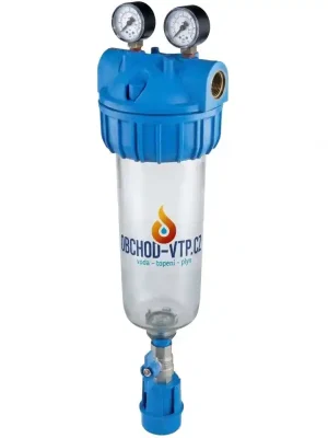 Vodní filtr ATLAS Senior 10" 3P 1" BX - 8BAR S odkalením a manometry Betaalbaar
